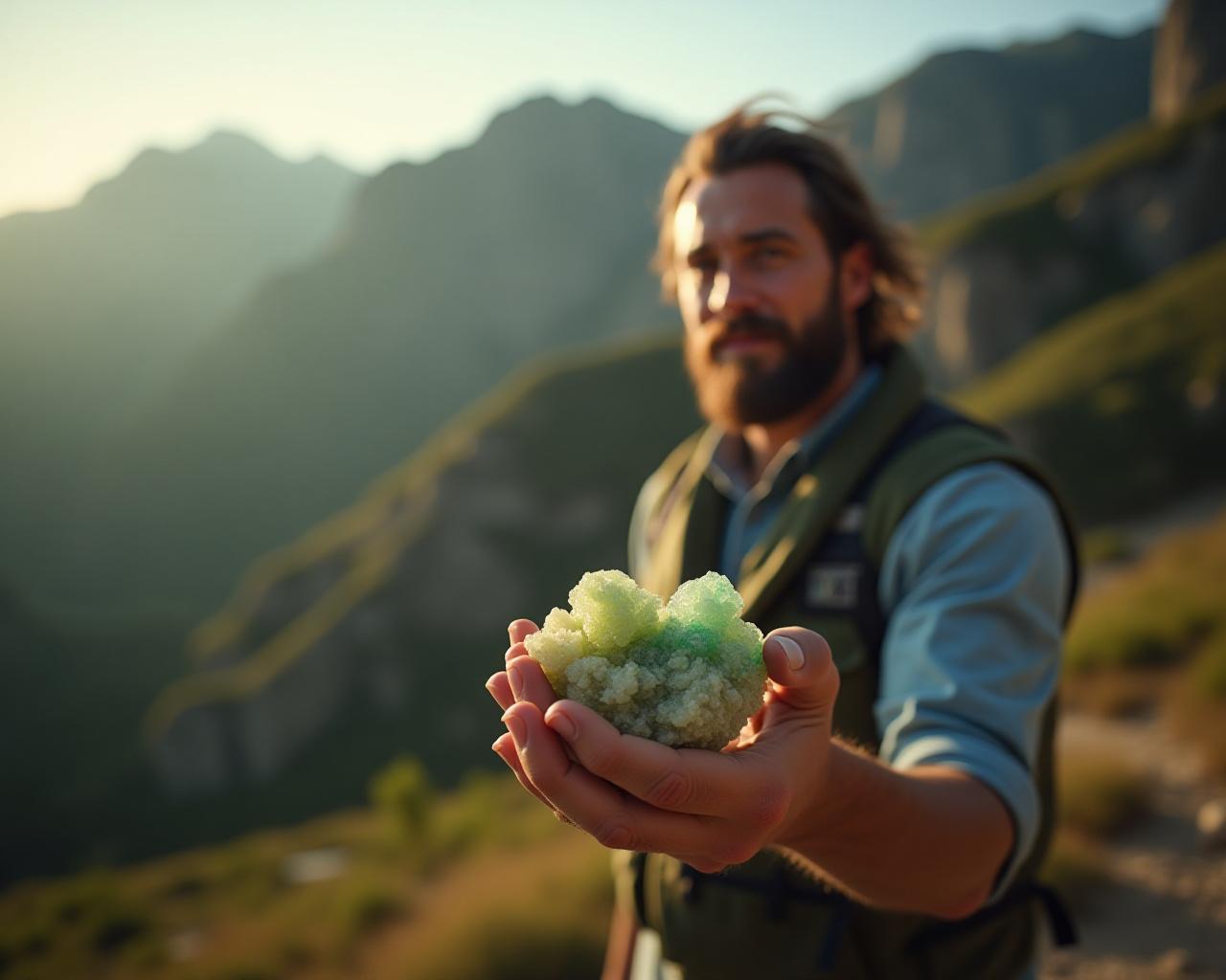 Geologo esperto al lavoro
